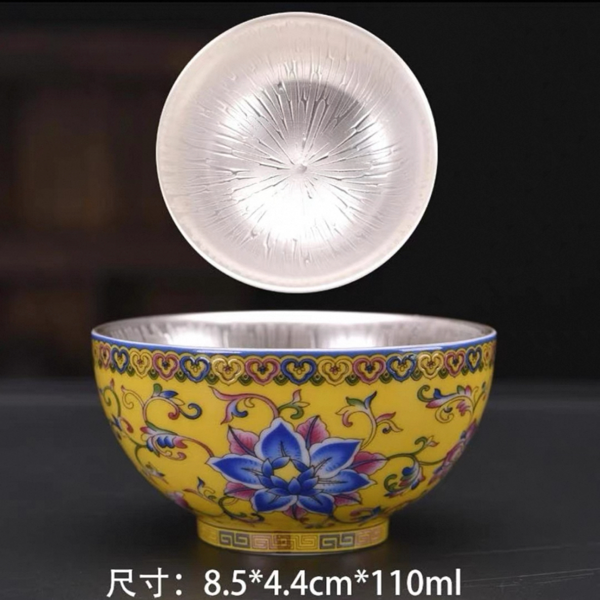 166 珐琅彩大号主人杯复古陶瓷宫廷风扒花功夫茶杯家用品茗杯子