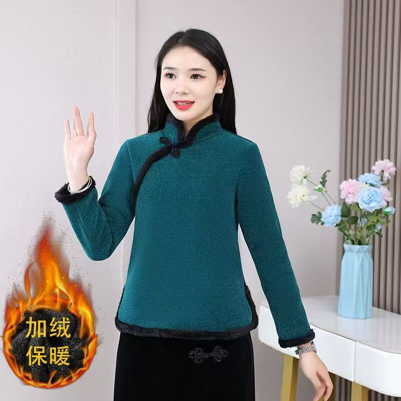 483新款 国风绣花打底上衣秋冬百搭女装时尚女士