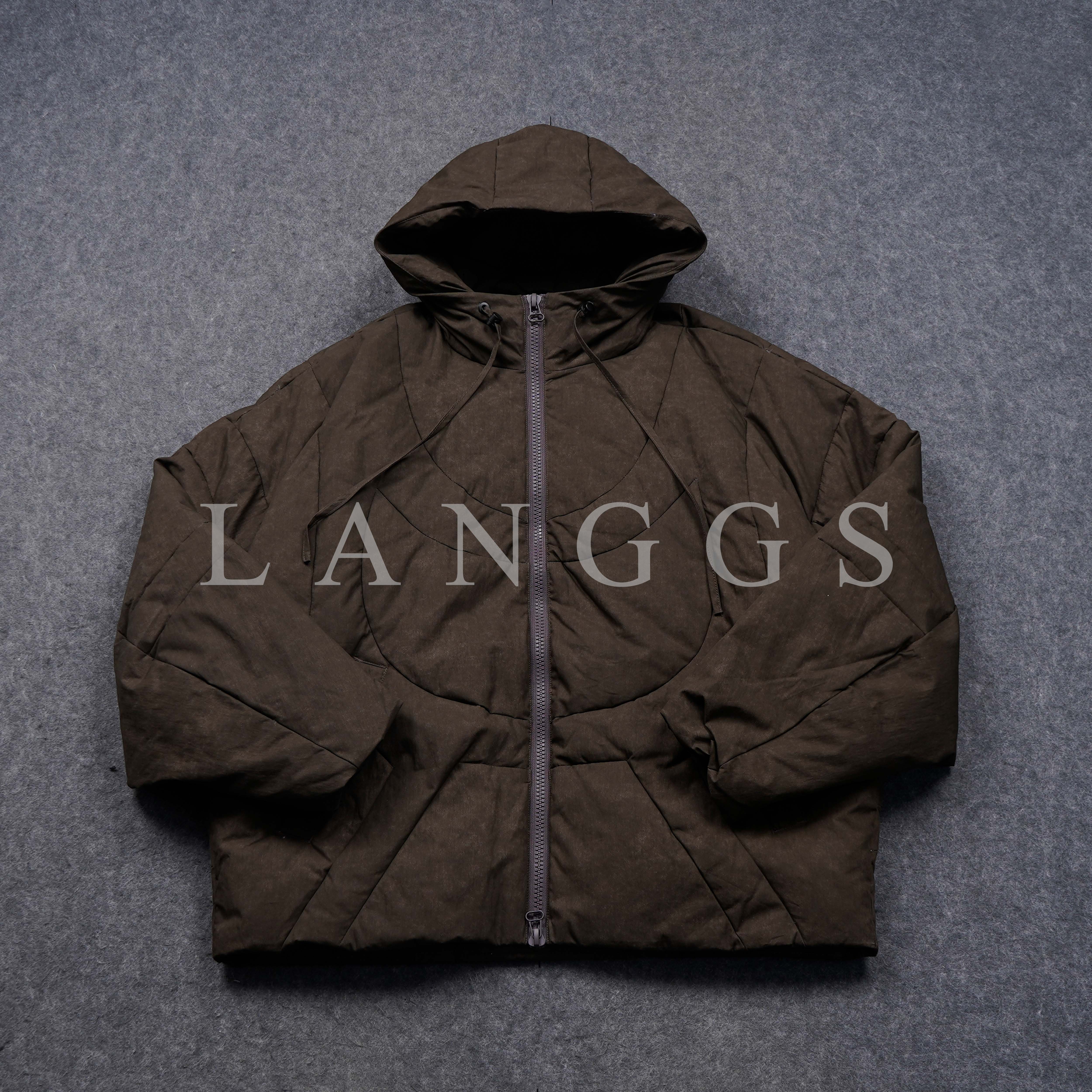 LANGGS&浪叔 冬季设计师款简约日系复古连帽外套羽绒服-8240027