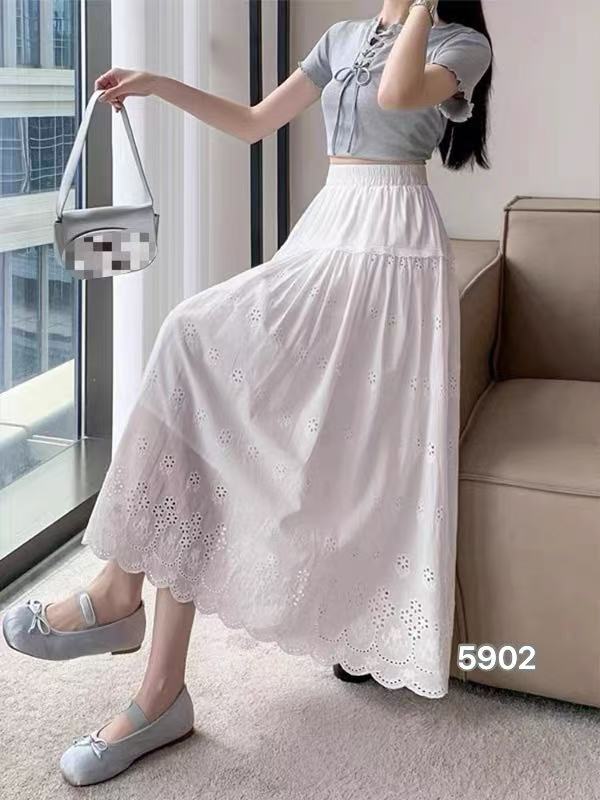 玲玲服饰【5902#白色半身裙】