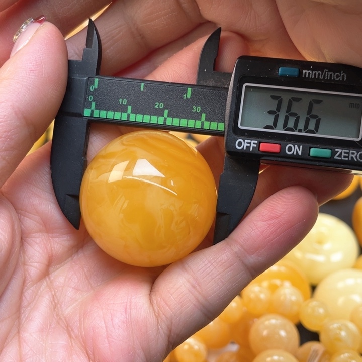 蜜蜡裸石未镶嵌蜜蜡转运珠