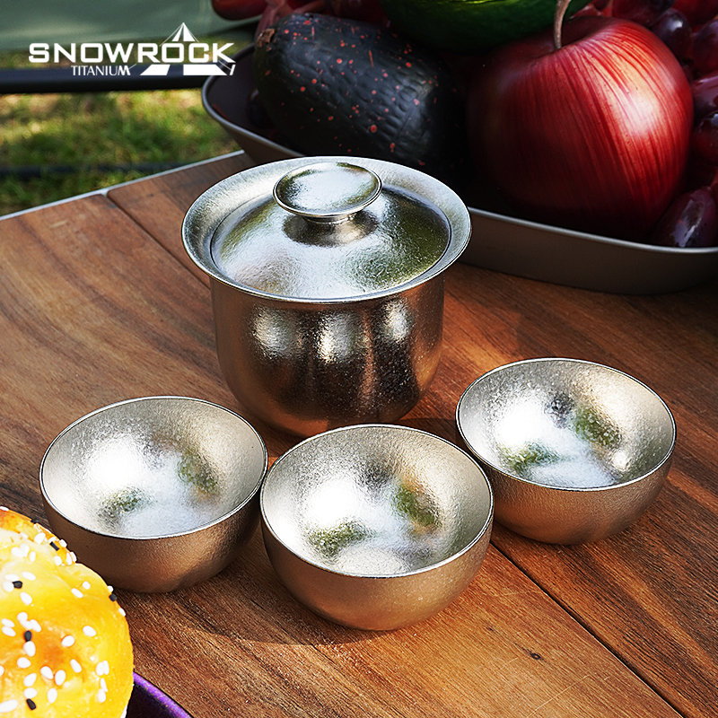 冰花银130ml二才盖碗+冰花银圆底小茶杯（3个）