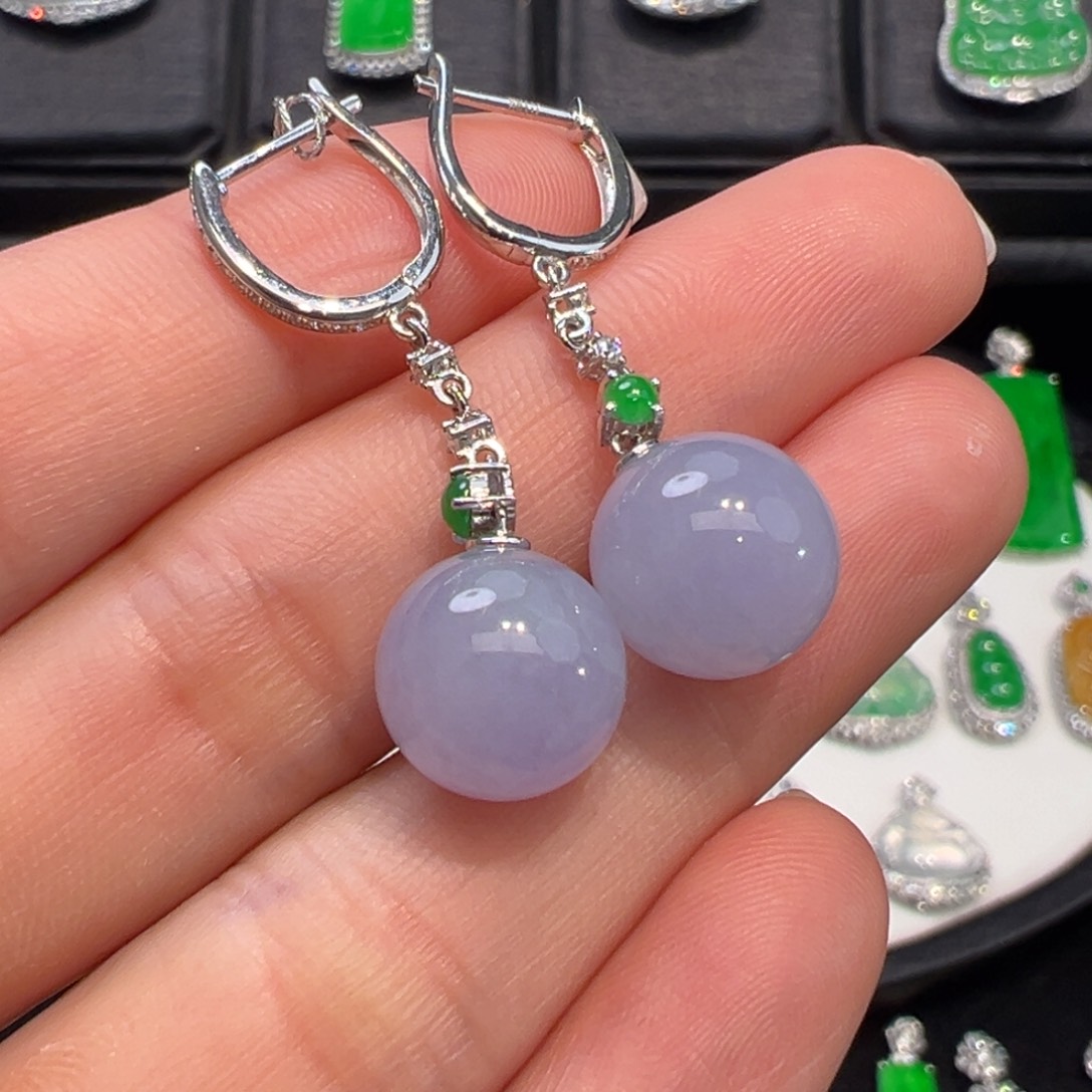 翡翠18K金镶嵌耳饰收到货48小时鉴赏期