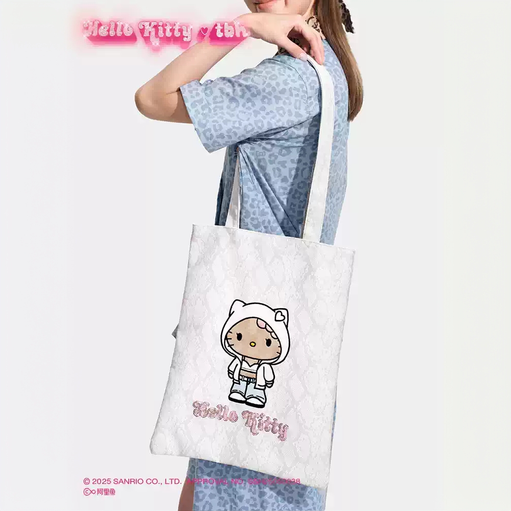 tbh/野兽派家居三丽鸥Hello Kitty仿皮革亮片托特包购物斜挎包女