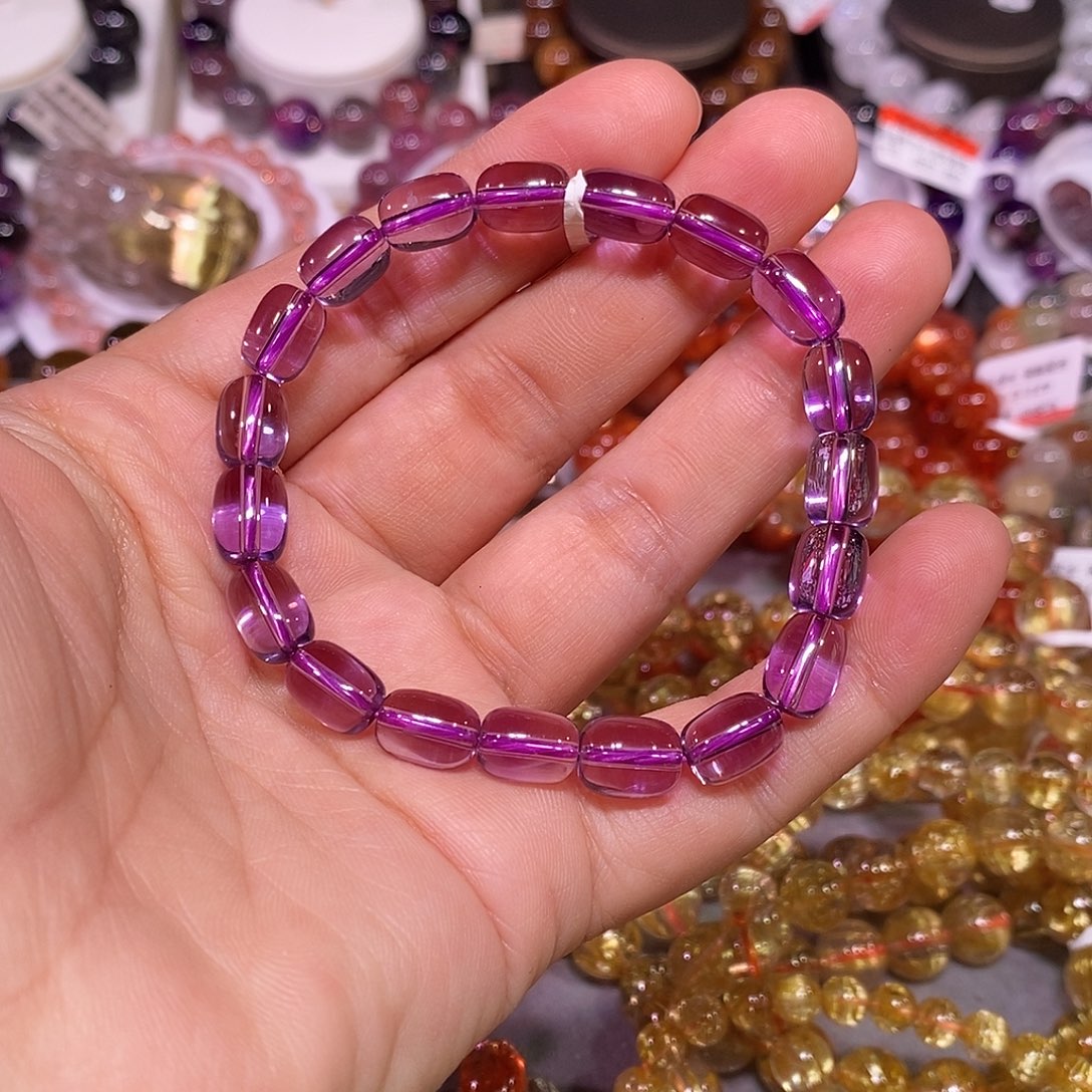 未镶嵌手链水晶紫水晶7.5