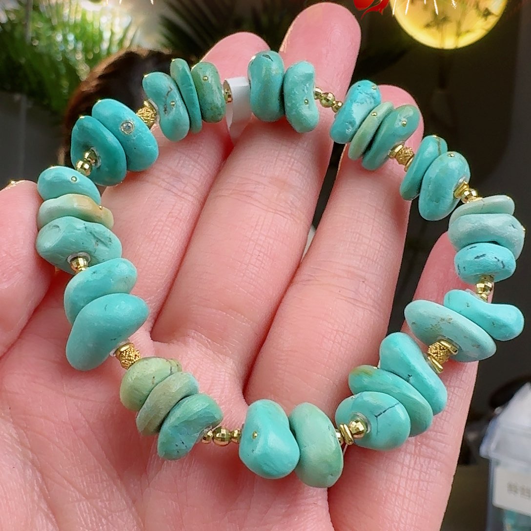 绿松石珠宝奇石18K金镶嵌