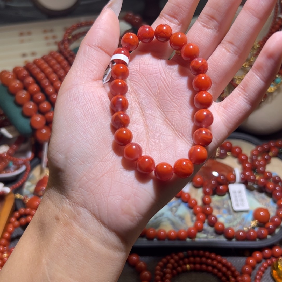 南红玛瑙未镶嵌手链9mm