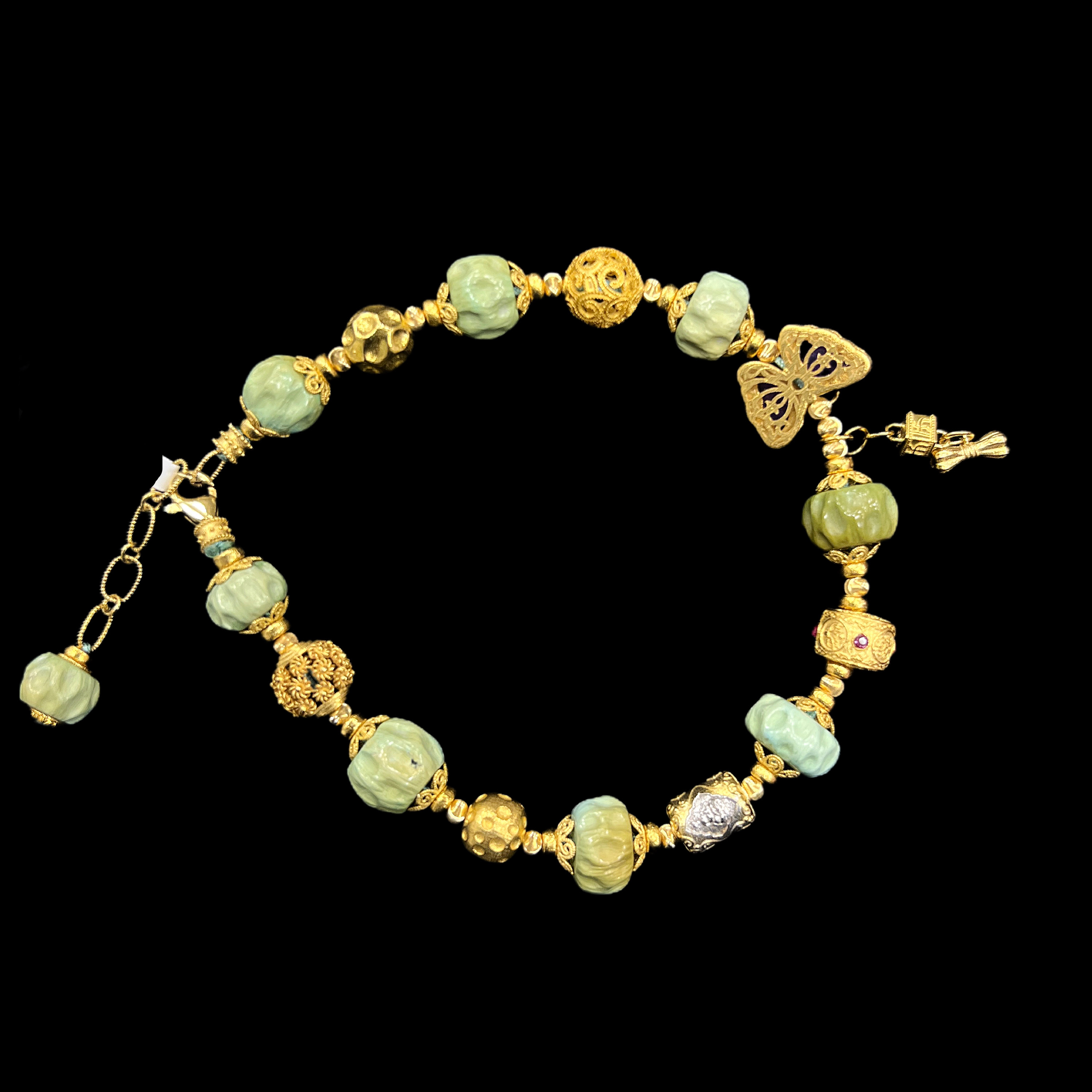 V7427 绿松石18K手串 （孤品）.