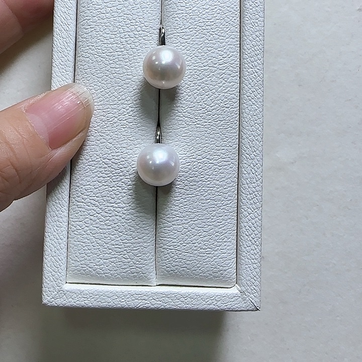 淡水珍珠耳饰银S925镶嵌