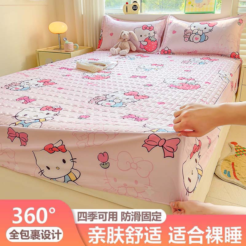 新款夹棉床笠全包围床套床护垫保护套四季通用加厚磨毛床笠防尘罩商品图