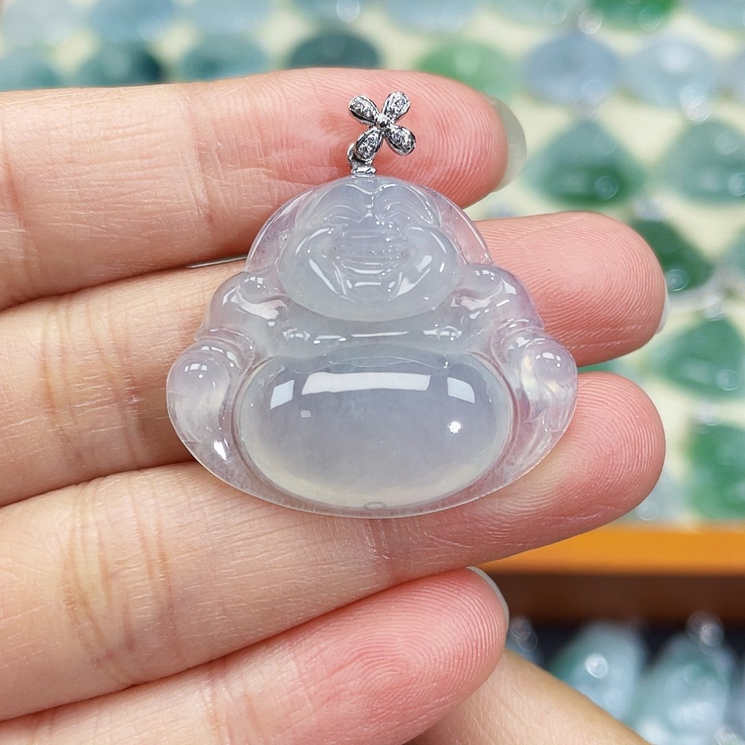 翡翠颈饰18K金镶嵌吊坠