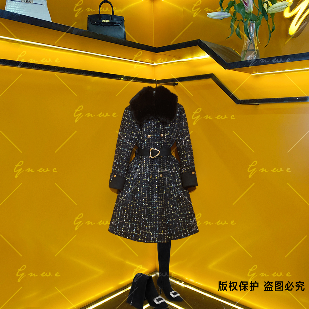 【私人订制】冬季新款时尚气质减龄百搭修身长款加绒外套 N1216