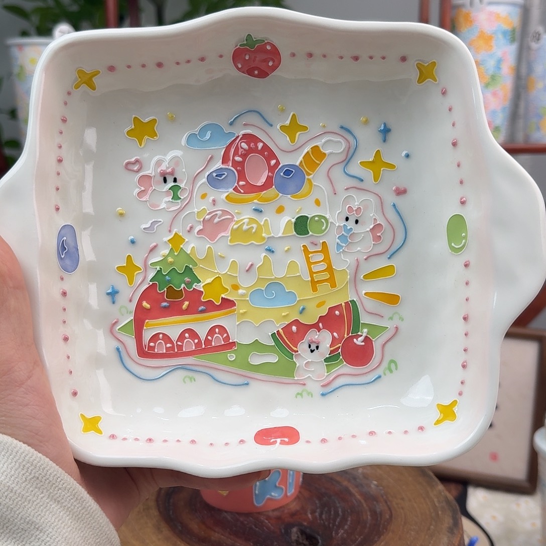 想***子陶82景德镇手绘高温釉下彩