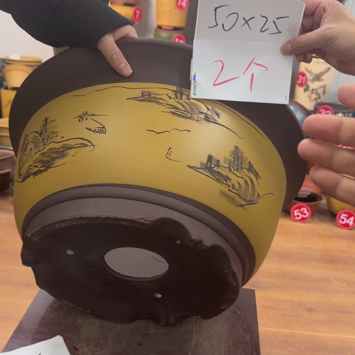 流***月紫砂花盆破损包赔