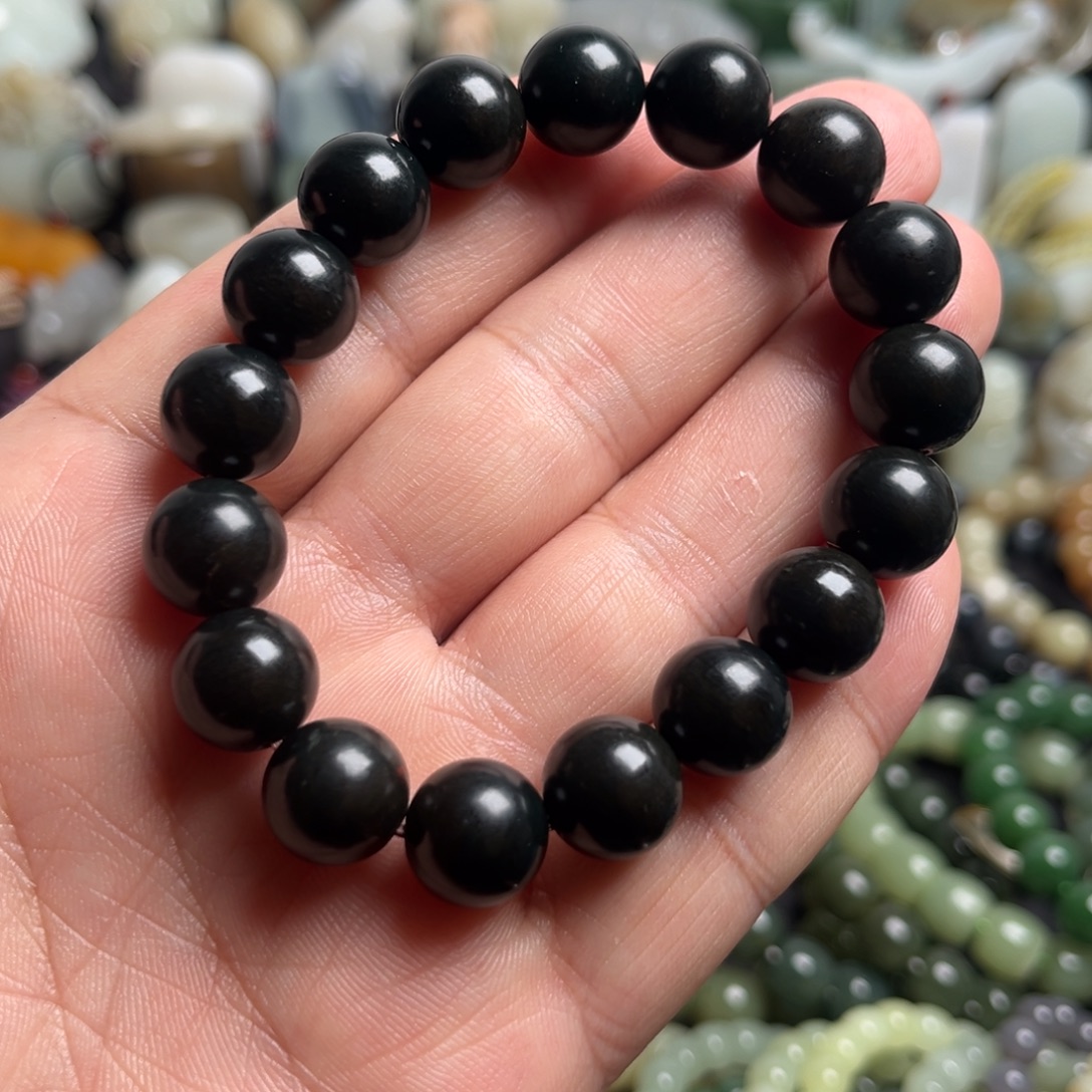 和田玉未镶嵌套链和田玉卡12手串