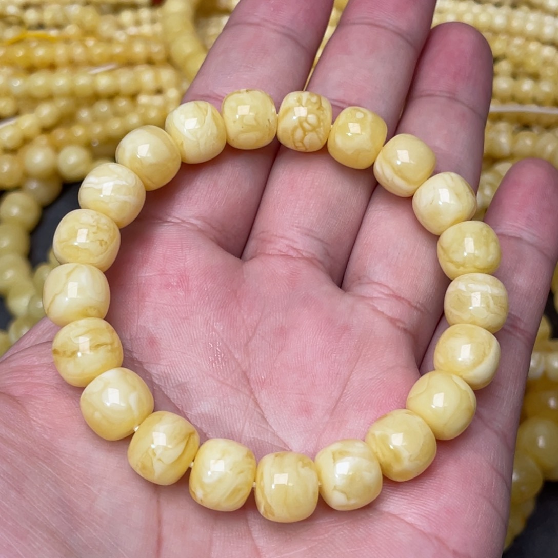 蜜蜡裸石未镶嵌蜜蜡手串10.3mm