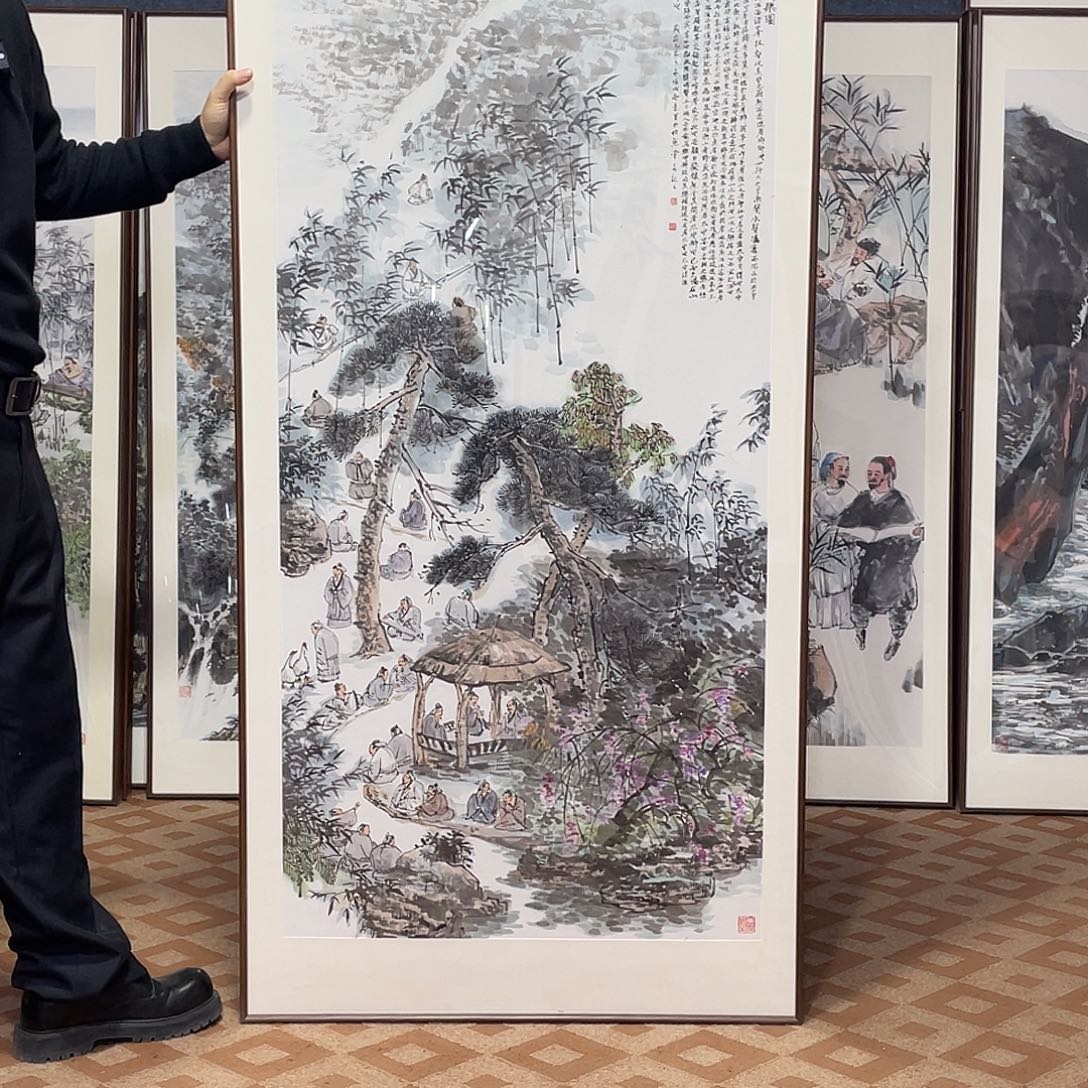 国画手绘画作品带框80/160