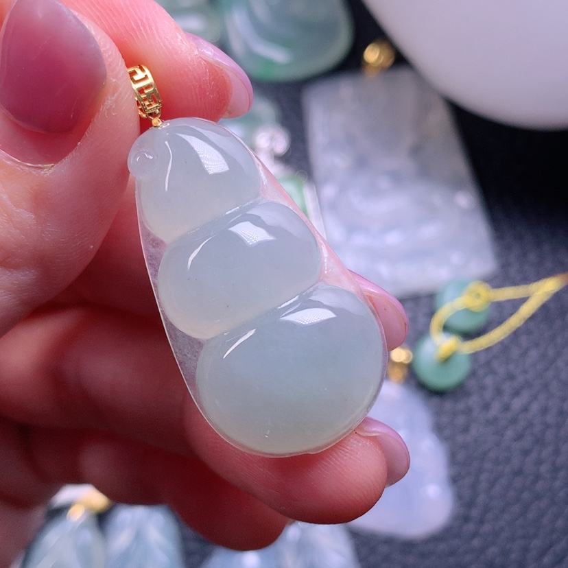 【闪购商品】翡翠颈饰18K金镶嵌天然缅甸翡翠