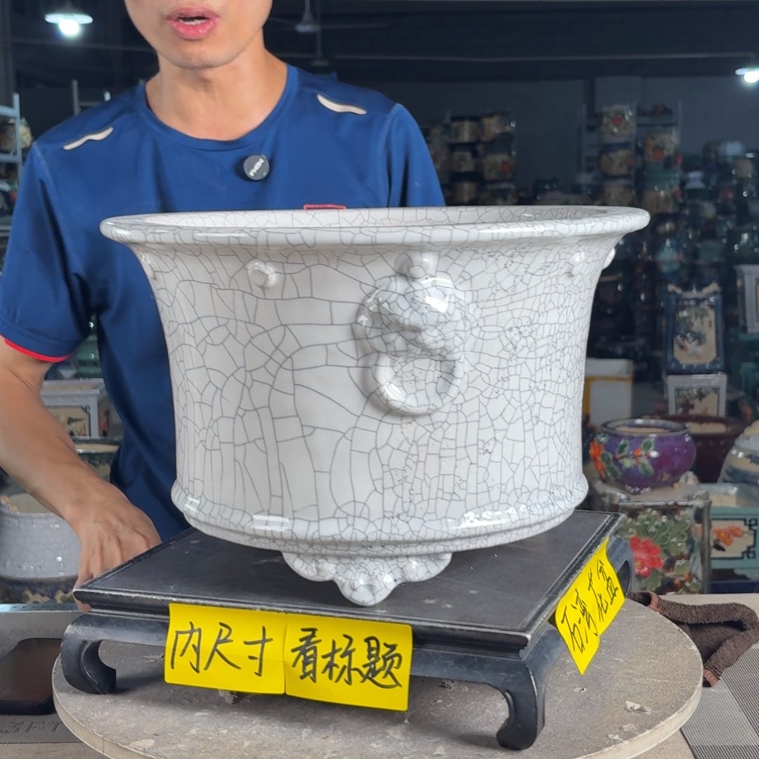 一风堂石湾花盆 内30*18 瑕疵气孔多