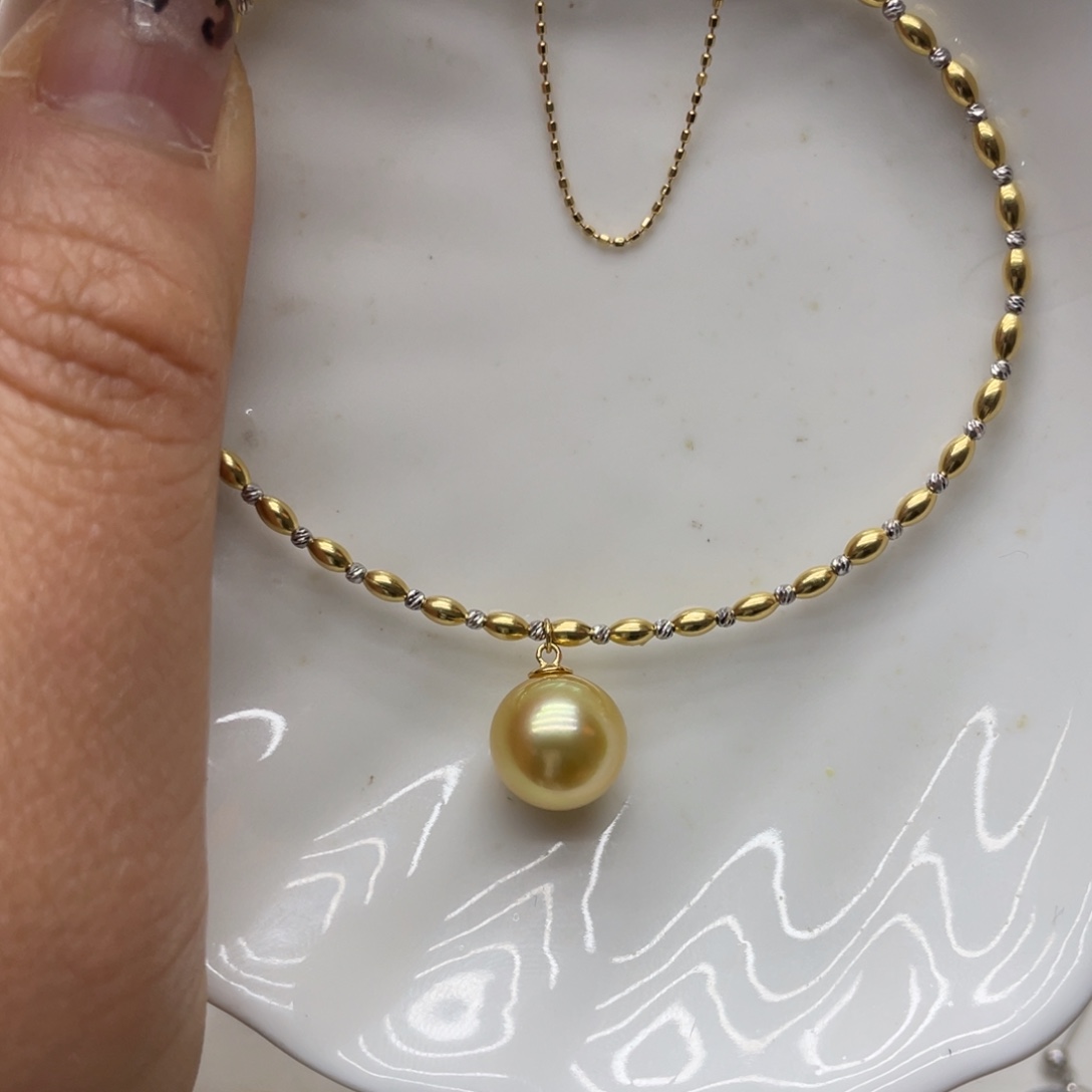 海水珍珠手镯18K金镶嵌