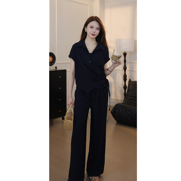 【张不晚专属】时尚夏季洋气无袖气质显瘦休闲两件套