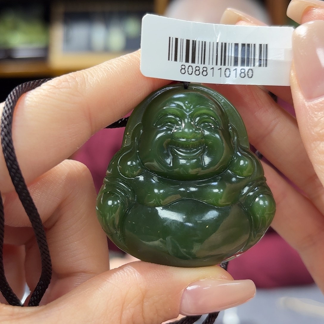 和田玉（碧玉）吊坠佛公未镶嵌