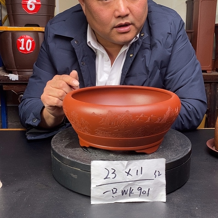 紫砂花盆货号一只WK901