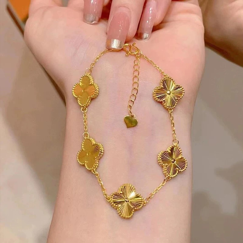 足银手链 12m镭射四叶草手链3020