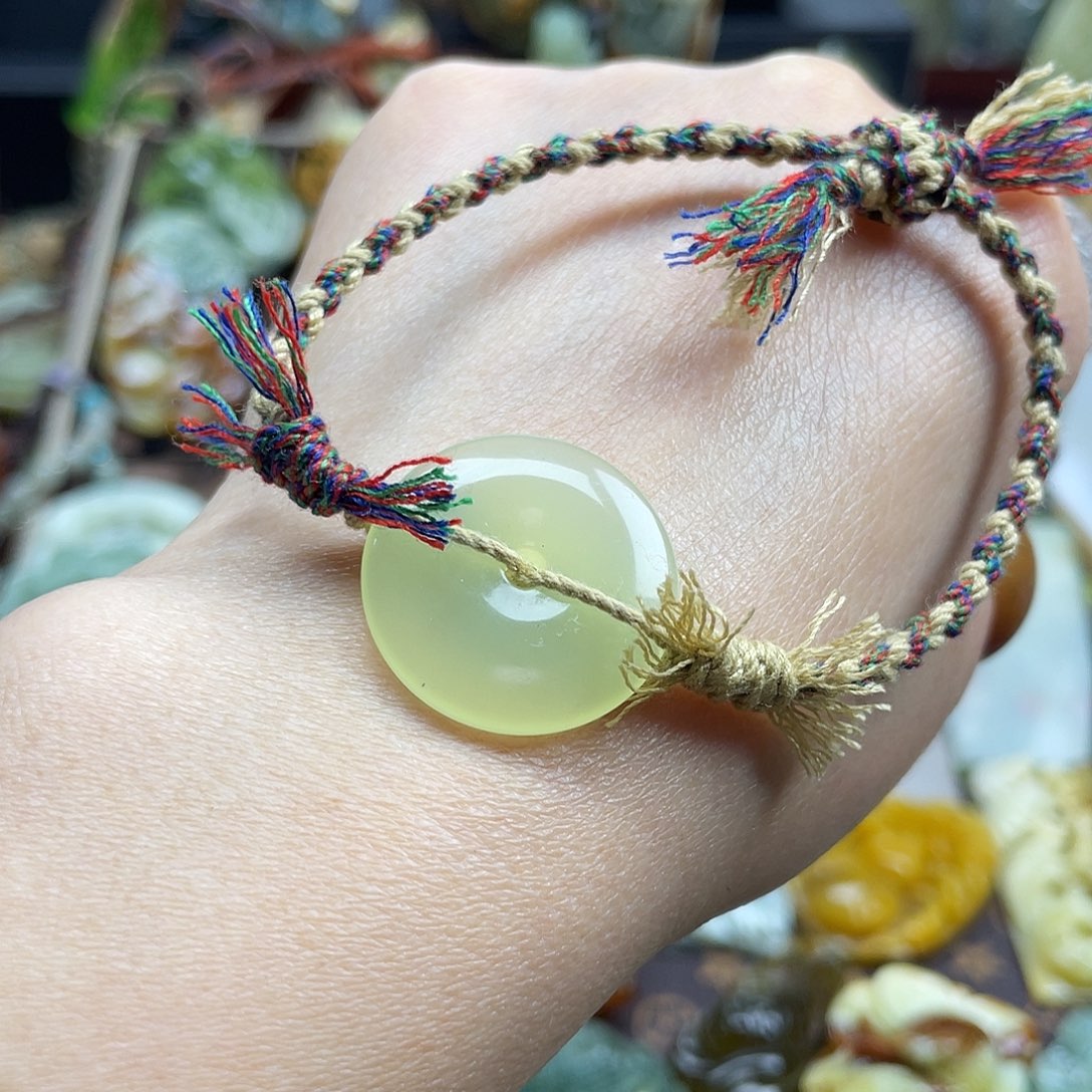 岫玉颈饰未镶嵌岫玉平安扣手链