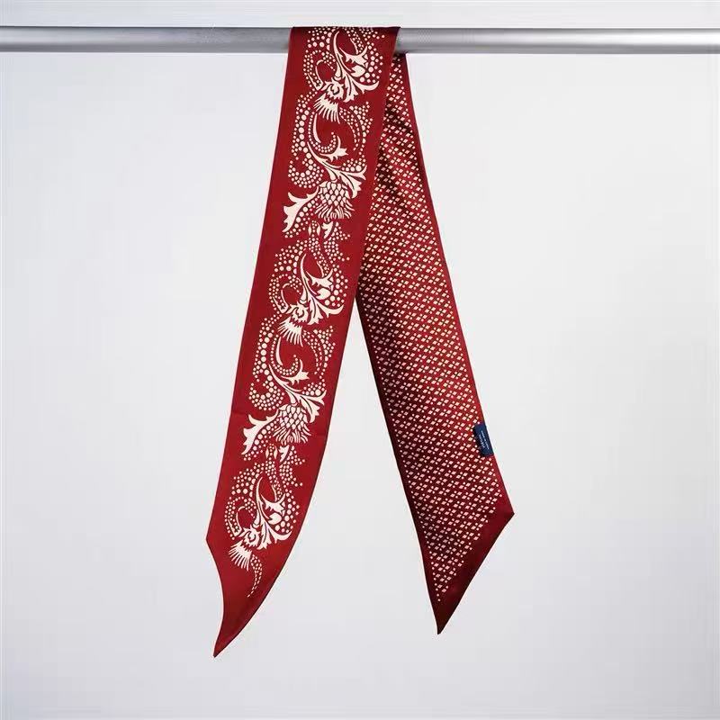 ​Haut yoli ”双生花“ 凤尾花双面双层桑蚕丝丝巾 182