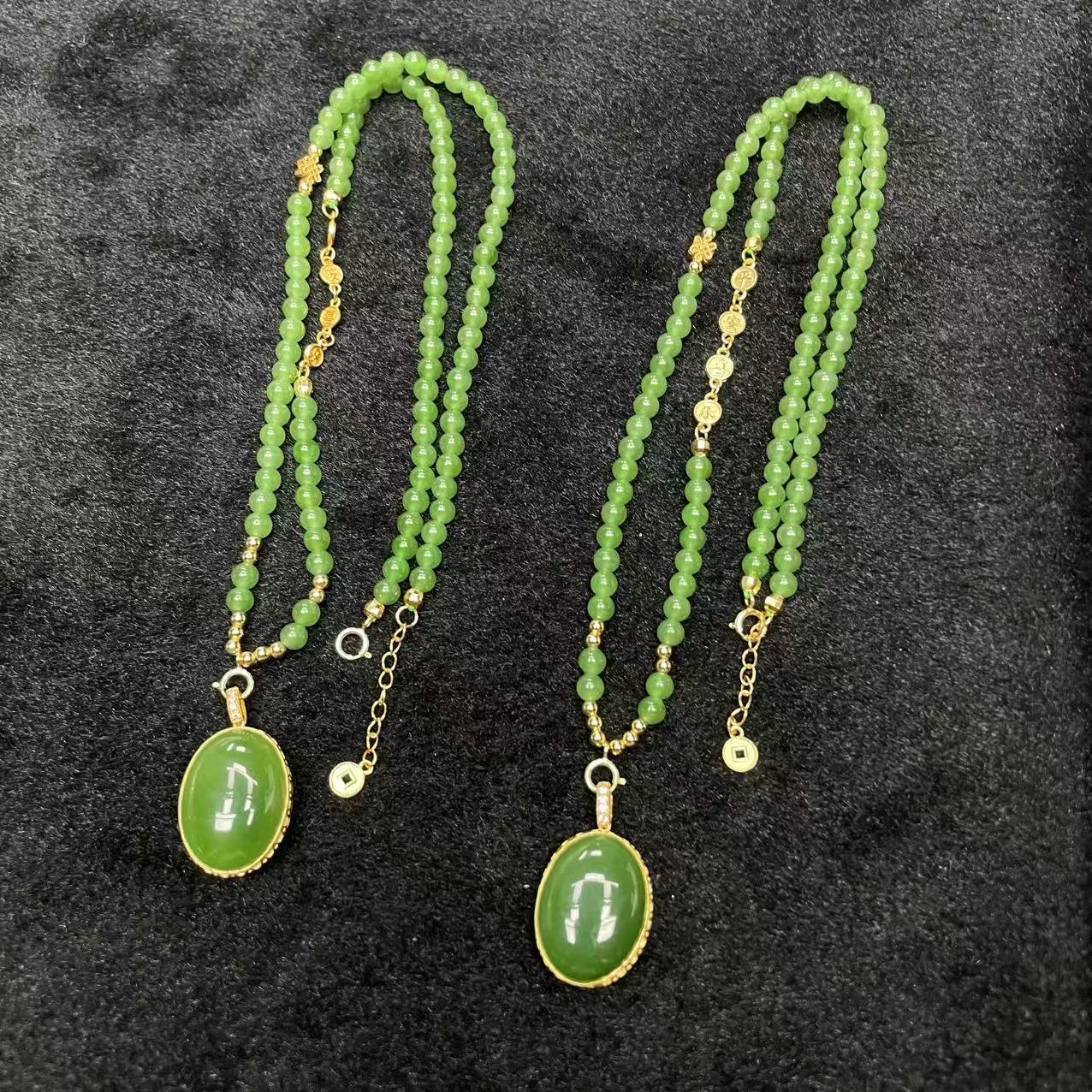 550398T26-3A3-和田玉吊坠+和田玉项链银925-多样性/发其一