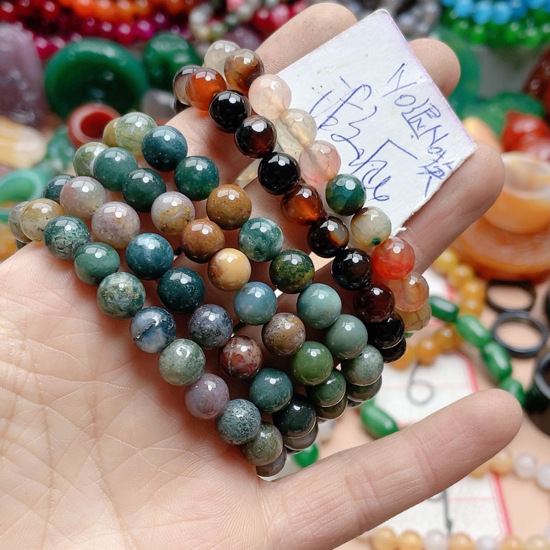 玛瑙/玉髓颈饰合金月****眉