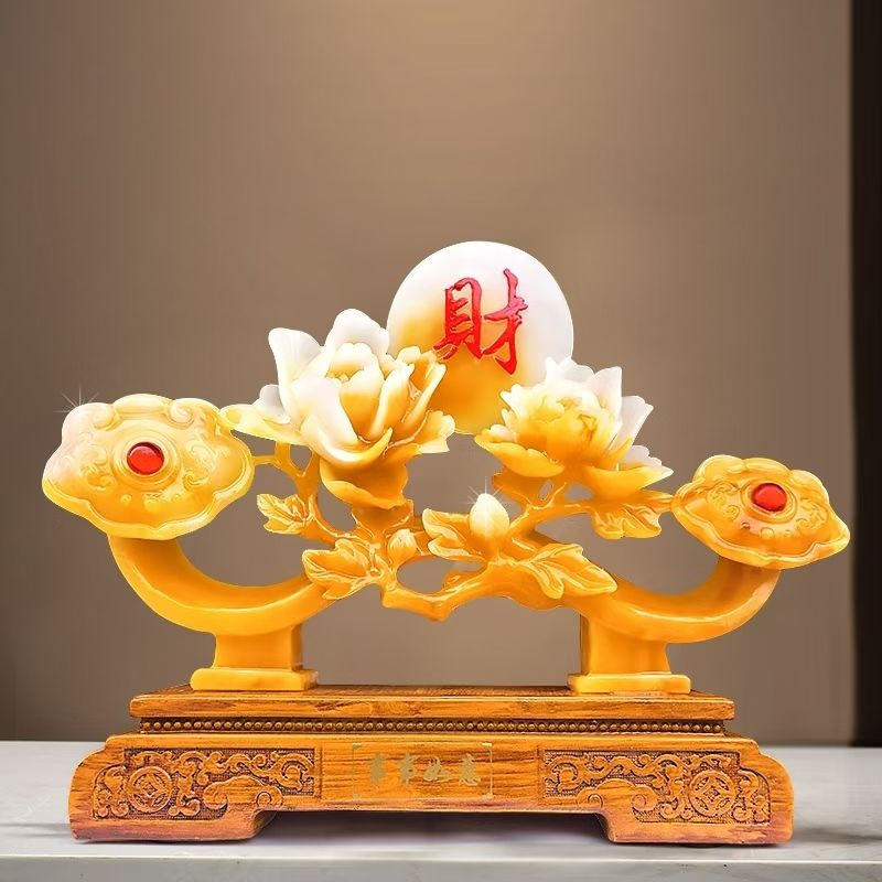 客厅玄关酒柜电视柜乔迁开业送礼高档装饰品摆设新中式工艺品创意