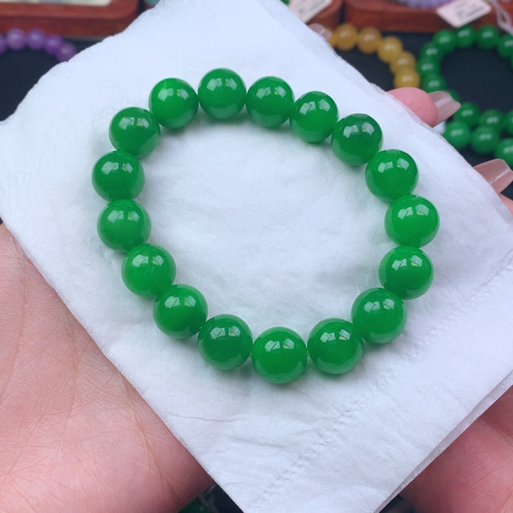 罡***缅料卡12手串 一物一证