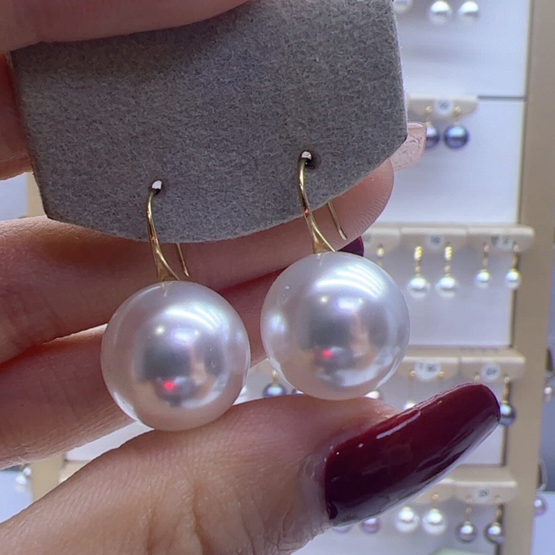 淡水珍珠耳饰18K金镶嵌