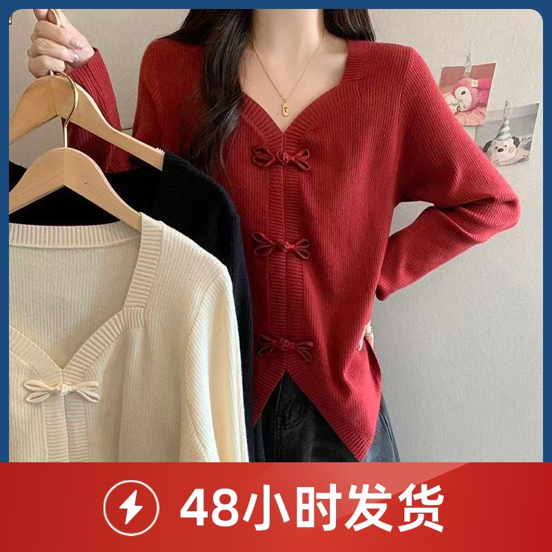 D25 112812 新中式坑条不规则长领长袖恤女新款设计感别致上衣