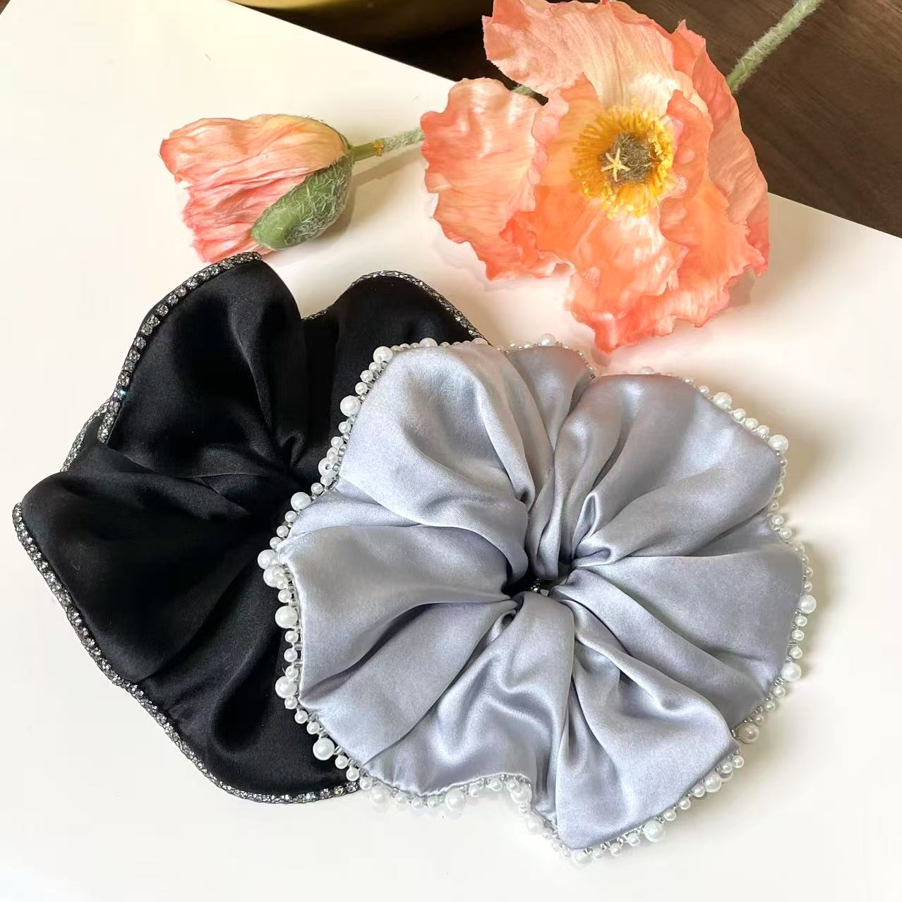 【大号】100%桑蚕丝发圈简约大发圈FQ2342