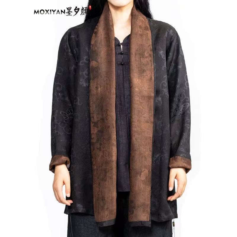 【墨夕颜】2025新款桑蚕丝男装 蝶恋缠枝汉服外套-MH-975