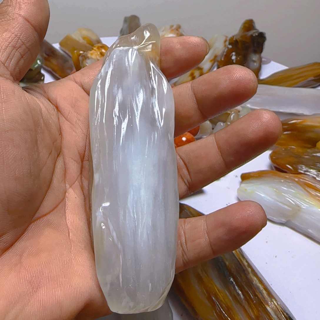 ໒***ა硅化玉未镶嵌手把