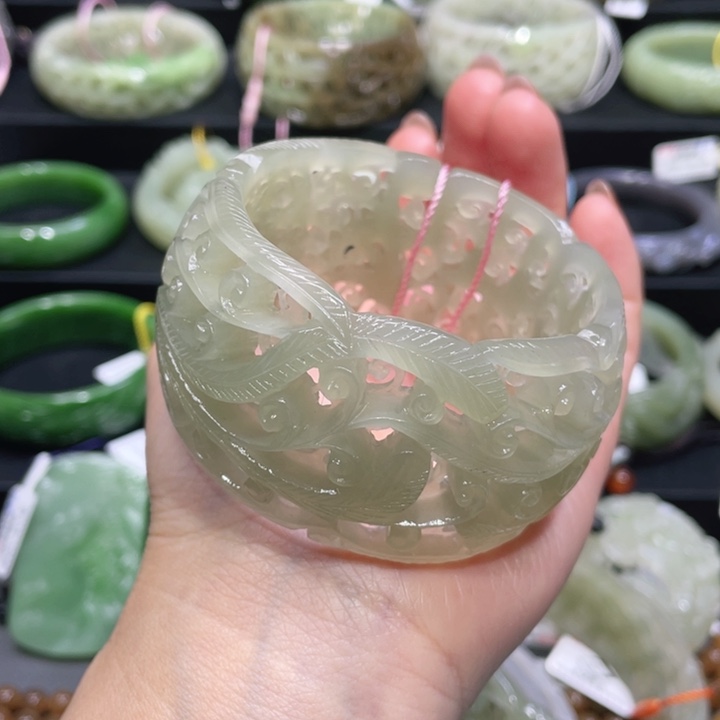 和田玉手镯54+圈口 编号21未镶嵌