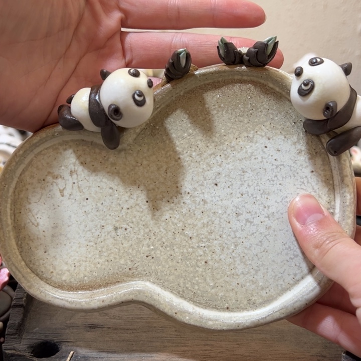 杯新品双熊猫壶承砚台