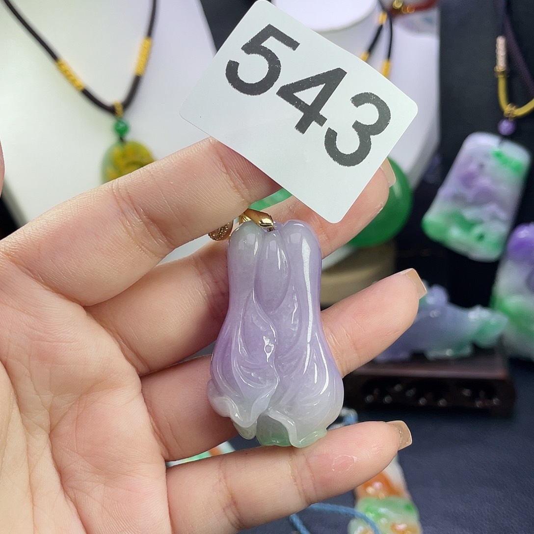 翡翠未镶嵌吊坠(赠链)