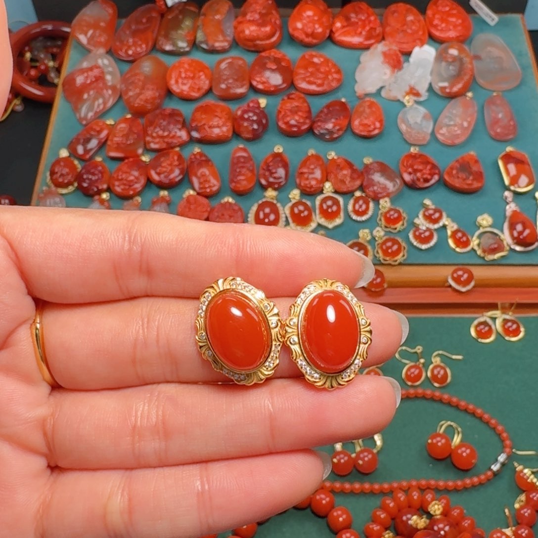 南红玛瑙南红银S925镶嵌