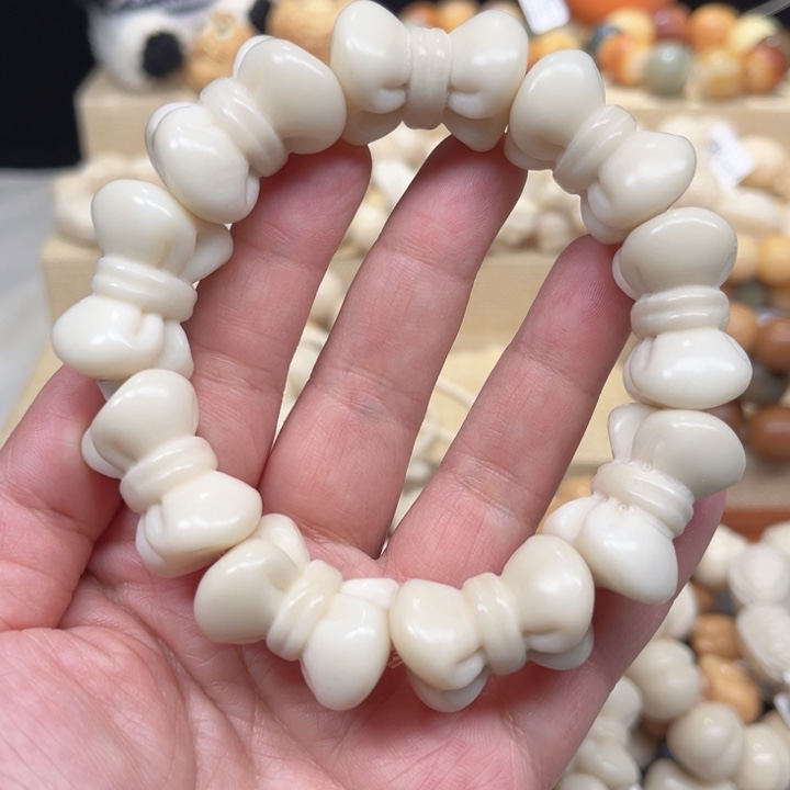 菩提根/象牙果手串微瑕象牙果胖胖蝴蝶结2-6-6