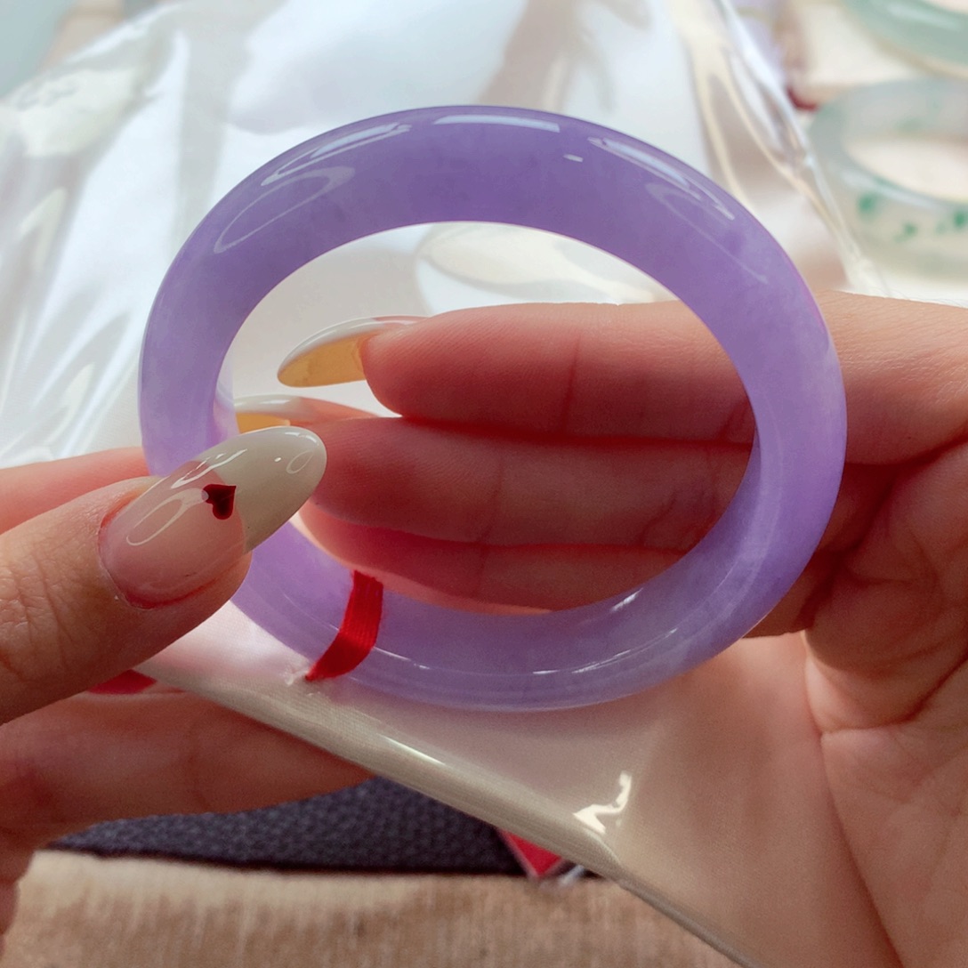 翡翠手镯未镶嵌51.3 满紫 灵