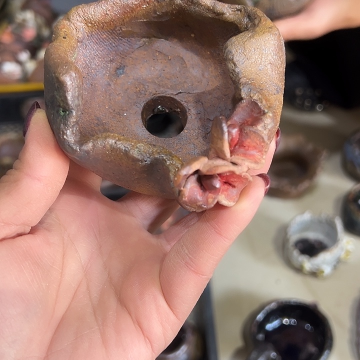 手工粗陶高温花盆