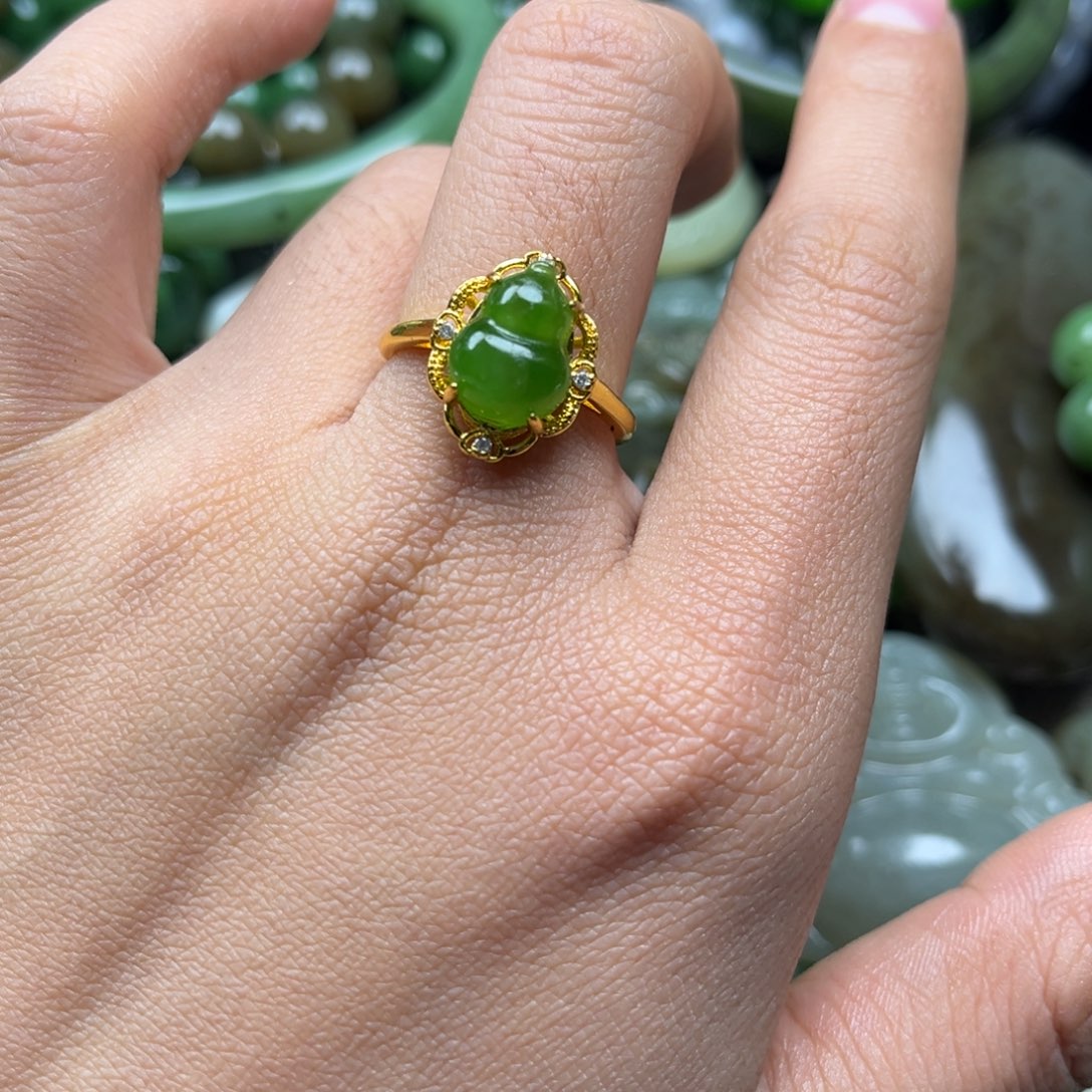 和田玉（碧玉）合金戒指