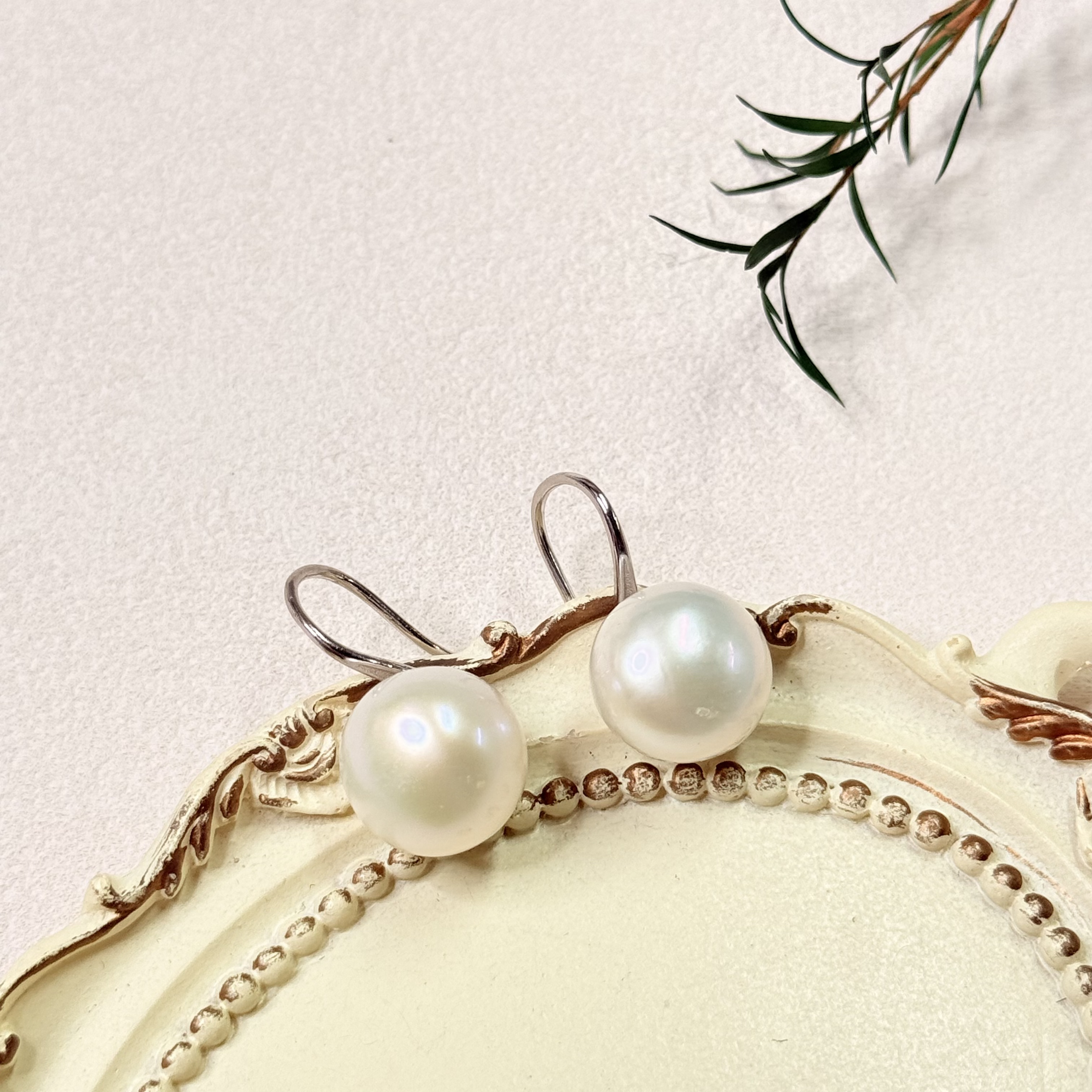 【六六中古】天然淡水珍珠银925耳环ty1867