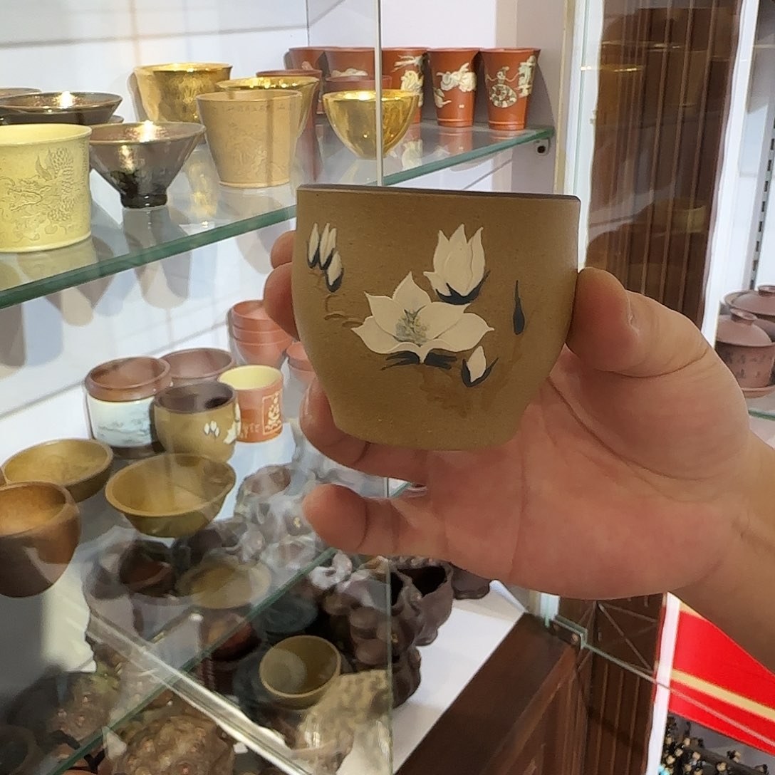 紫砂茶壶玉兰杯紫泥