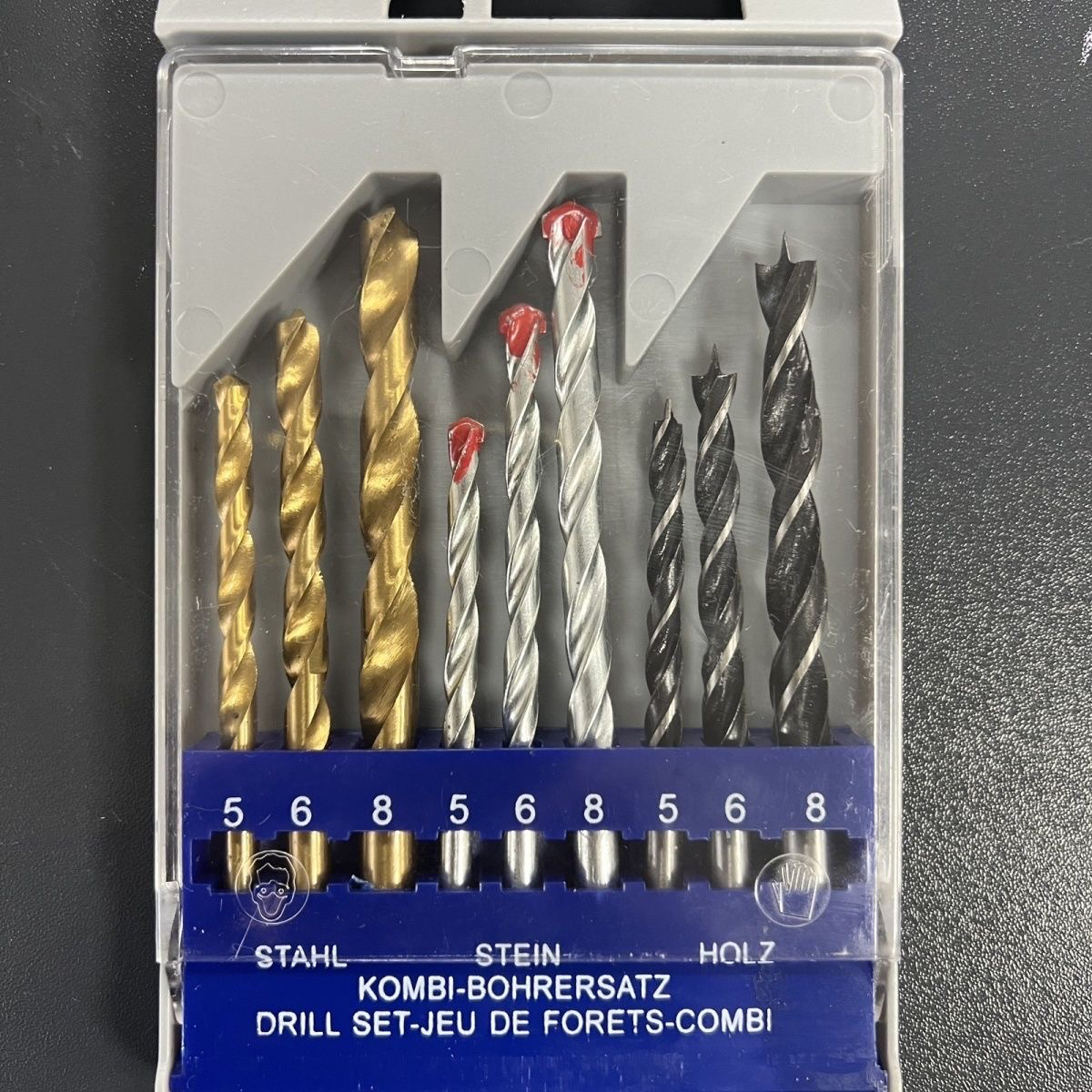 家用混合套装打铁打墙打木头麻花钻套装9支套直柄钻